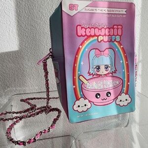 Kawaii Cartoon Cereal Box Playtime Puffs Crossbody Kitschy Sugar Thrill